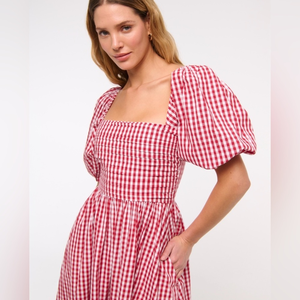 Abercrombie & Fitch puff sleeve dress NWT - Picture 2 of 6